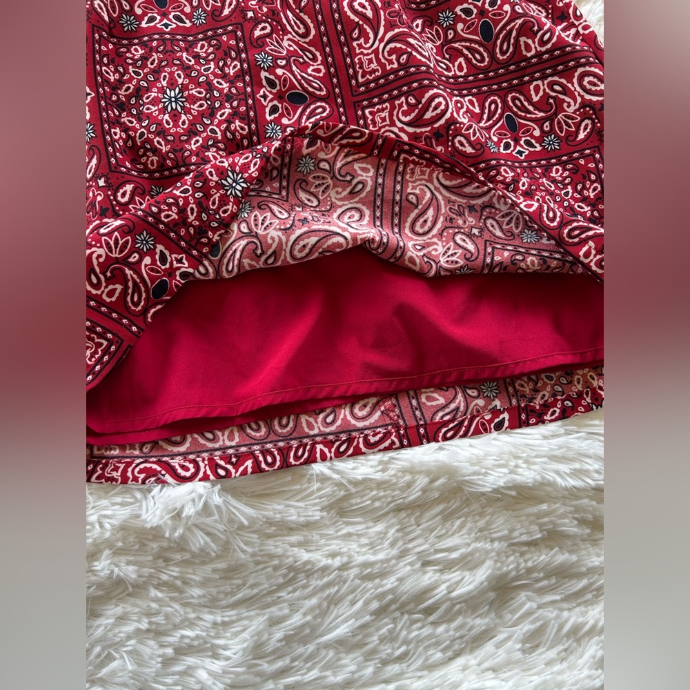 superdown Red Bandana Print Mini Dress - Picture 9 of 9